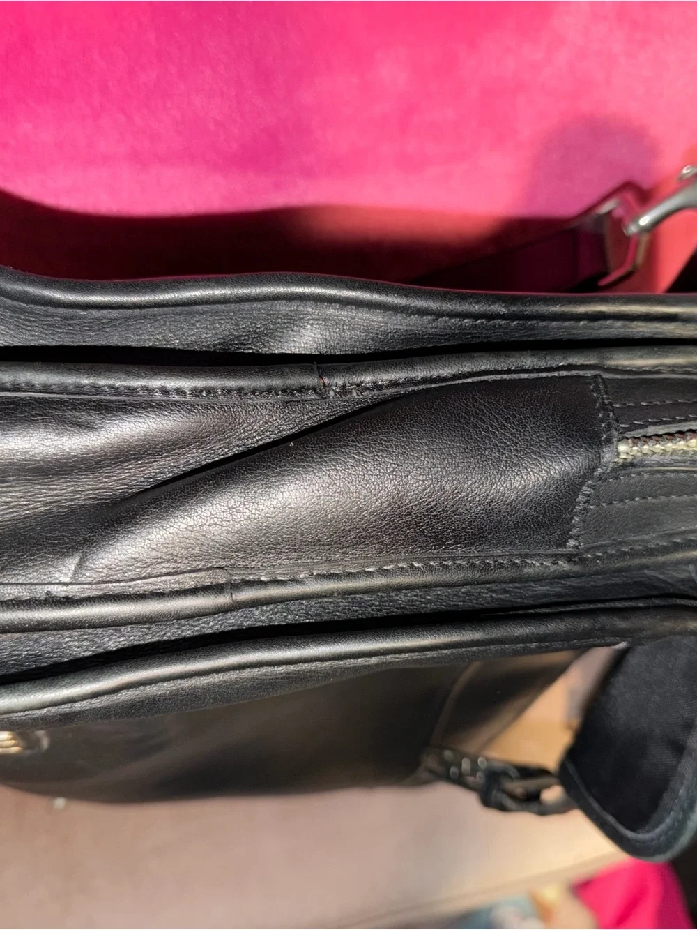 Coach Black Leather Messenger Bag - Men